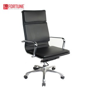 Executive Chair Office Chair Black Leather Covers Armrest President Boardroom Chair