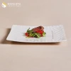 Exquisite Customize White Square Assiette Porcelaine Blanc Wide Textured Edge Ceramic Restaurant Hotel Dinner Plate