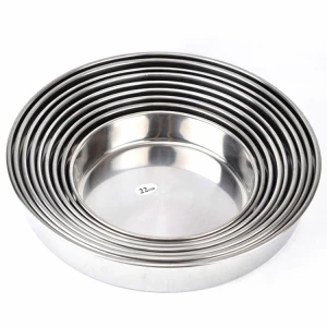 Factory Direct Hot Sale Stainless Steel Round Cake Pan Pizza Pan Baking Tray