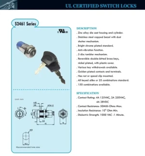 Factory Direct Sale Door Operator Switch Lock Stainless Steel Anti-Vibration Function Rotary Switch