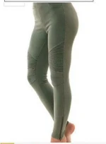 Factory direct sell good quality clothing stock lots classical pleated trousers 3 color ladies Jegging pants for women