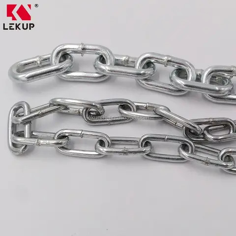 Factory Manufacture Lifting Binding Chain DIN766 Galvanized Chain Link Long Short Welded Link Chain