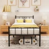 Factory wholesale no spring pads requiredEasy to assemble noiseless metal frame bed frame with headboard and footboard