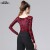 Import Factory Wholesale Women&#39;S Latin Printing Collar Dancing Tops Professional practice training Dance Clothes dance wear from China