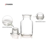 Fanen Laboratory Transparent Brown Chemistry Sample Glass Bottle With Glass Stopper Wide Mouth Reagent Bottle