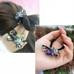 Fashion Crystal love Elastic Hair Bands multilayer hair ring Ponytail Holder Hair band Rubber Band