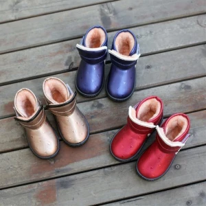 Fashion Waterproof Kids Shiny Ankle Winter Warm Snow Boots 2022