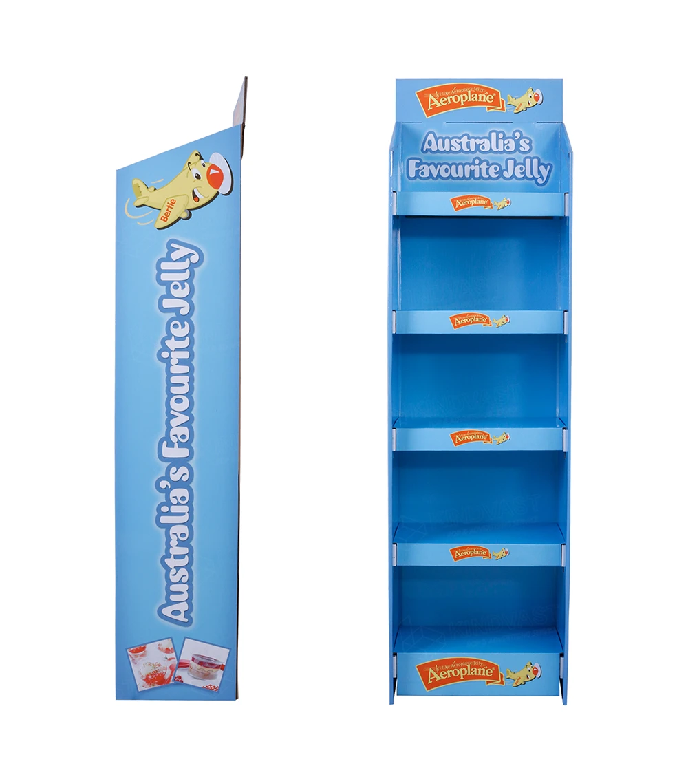 Five Layers Cardboard Display Shelf For Potato Chips Advertising & Promotion