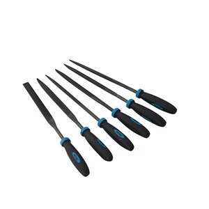 FIXTEC Hand Tool Flat Round Square Triangle Halbrund Needle Files Woodworking DIY Tools Smooth 8 Inch 6pcs File Set