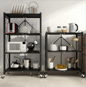 Floor-type multi-tier pot rack microwave oven storage rack metal shelf storage rack