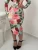 Import Formal vintage flower print long sleeve women tight waist slim dress with belt from China