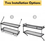 Free Sample Black Furniture Kitchen Storage Wrought Iron Kitchen Wall Hanging Pot Rack Storage Rack
