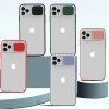 Frosted Transparent PC+TPU Slide Camera Phone Case For iPhone 11 Pro Max Lens protection case For iPhone SE 2020