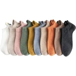 Funny face In stock cheap women cute candy colors cotton short socks 10 colors womens colorful ankle socks