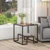 Geometric Small Side Wood Coffee Table With Metal Frame Living Room Side Table Bedroom