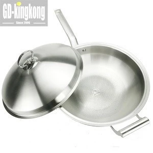 germany  physical non stick cookware clad cooking induction triply stainless steel honeycomb wok silver heavy bottom kadai