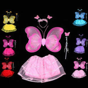 girls Christmas Costume butterfly sets costume girls festival wear