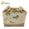 gold print unicorn canvas storage basket liner polyester foldable closet storage basket underbed storage basket photo
