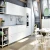 Import good price pvc industrial kitchen door waterproof kitchen cabinets from China