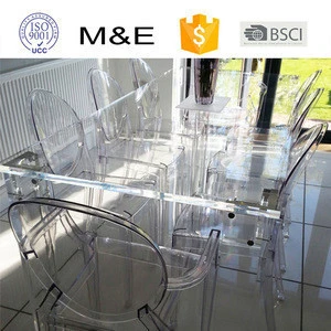 Good quality cheap price furniture acrylic dining table with 8 seats