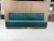 Import Green velvet restaurant sofa booth seating custom make Long wall bench gold base restaurant furniture from China