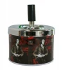 Gunter manufacture Fingers Press The Rotating Cover Ashtray tin round ashtray with Grava person pattern