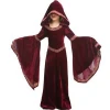 Halloween carnival children witch costumes wine red gothic anime vampire dress costume for kids