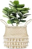 hand made woven eco linen flower macrame plants straw Seagrass Plant Basket for Indoor Outdoor Planter