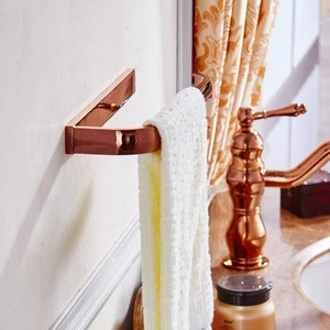 Hand Towel Holder Wall Mounted Towel Ring Rose Gold Towel Rack Hanger for Bathroom