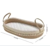 Handmade Woven Cotton Rope Moses Basket Changing Table Topper with Mattress Pad Removable Cover