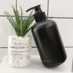 HDPE Matte Black Plastic Bottle Low Moq Shower Gel Bottle 350ml Pump Bottle Shampoo Containers
