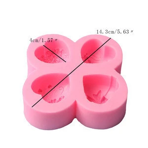Healtyh Silicone Cake Mold Four Hearts Fondant Cake Pudding Chocolate Biscuit Dessert Baking Tools