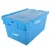 Import Heavy duty stackable removal packing nestable attached lid plastic storage crates from China