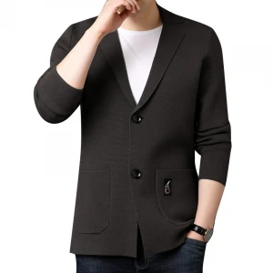 High Quality Custom Men Knitted Casual Long Sleeve Cardigan Sweater