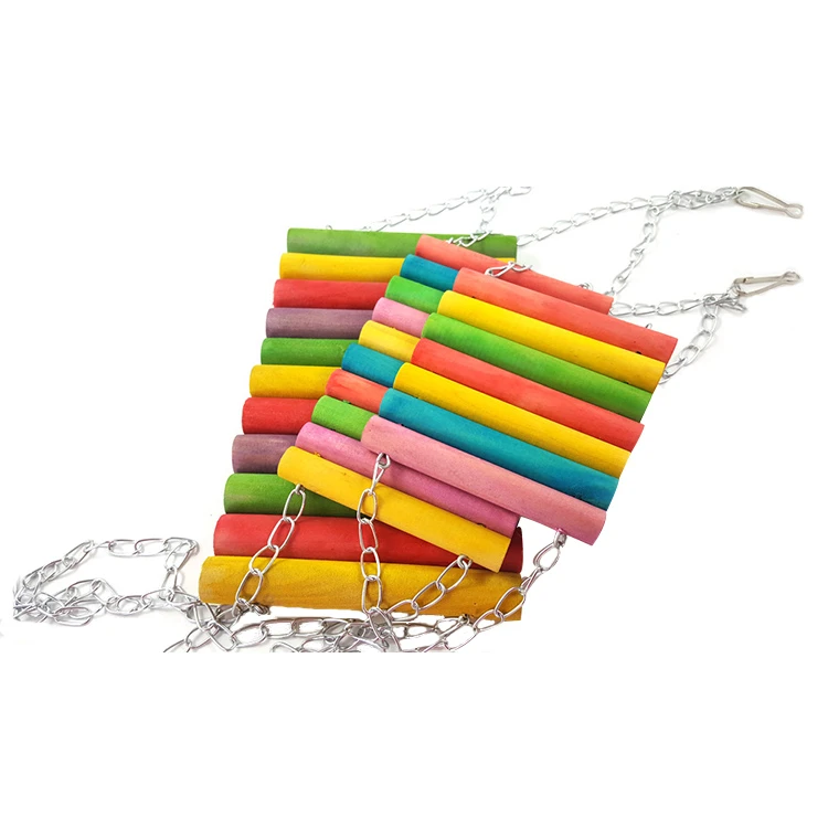 High quality Eco-Friendly manufactured 100g colorful wood bird swing toy