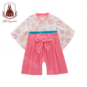 High Quality Floral Cute Baby Japanese Style Clothes Summer Custumes Long Sleeve Infant Clothing Toddler Rompers Jumpsuit
