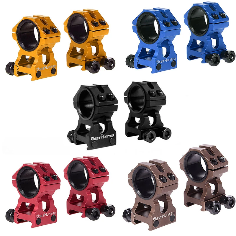 High Quality Golden Scope Mounts 1 inch/30mm Dual Rings High Profile Picatinny Weaver Rail Mounts Bracket Hunting Accessories
