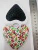 High quality heart-shaped plastic foldable pocket compact hair brush with mirror