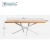 Import High-quality modern metal frame solid wood dining table from China