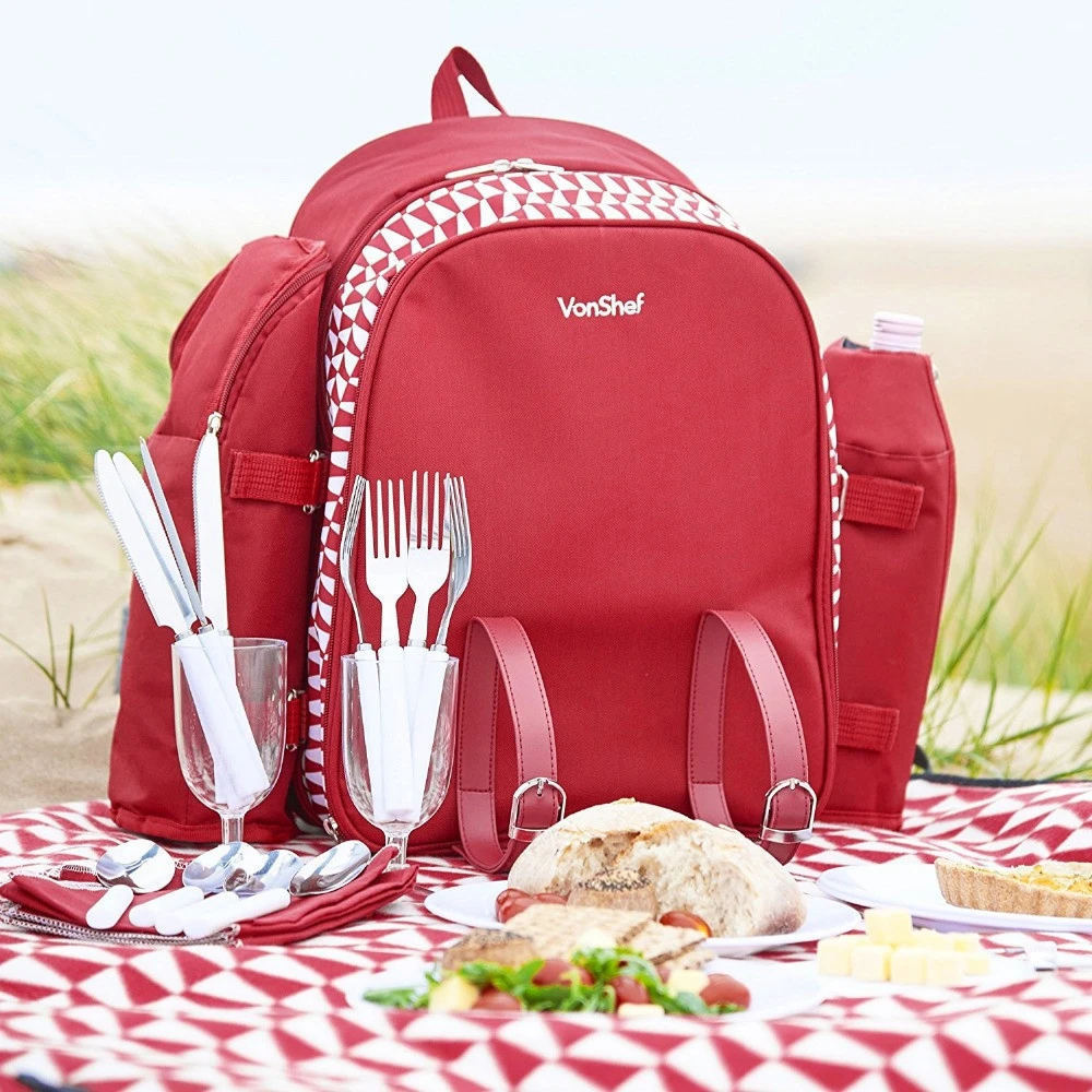 High quality picnic backpack bag for 4 persons