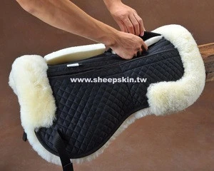 High quality sheepskin half saddle pad