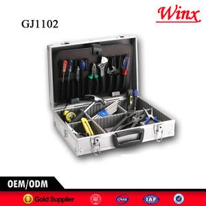 High quality tool storage box , Portable aluminum tool box With Fold-down tool pallet and Adjustable Compartments Inside