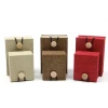 High Quality Y#HH-h03 Linen Jewelry Packing Box Ring Pendant Bracelet Necklace Box With Wooden Buckle