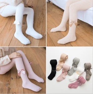 High QualityWinter New Tights For 0-12 Years Tights For Children Girl Stockings Bow Knit Pantyhose