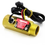 HL-YFB4 Brass Hall Effect Turbine Flowmeter with Temperature Sensor 1-25L / min  G1 / 2" G3 / 4" DN15mm 25mm Water Flow Sensor