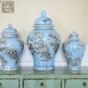 Hnad printed wholesale Chinese Porcelain vase decoration blue flower home goods decorative ceramic vase