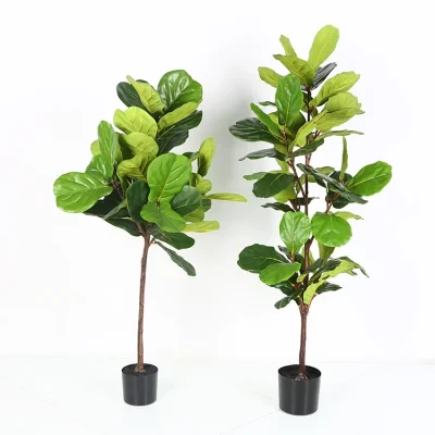 Home Garden Ornaments Plastic Plant Artificial Plants Potted Bonsai Ficus Tree