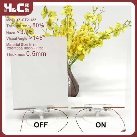 home office decoration privacy auto tint window glass pdlc smart film switchable