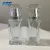 Import Hot Sale 50ml silver gold cap rectangular empty cosmetic glass pump bottle luxury perfume bottle from China
