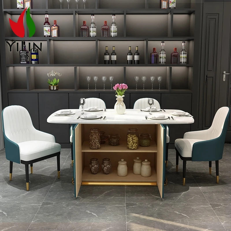Hot Sale Dining Room Furniture Malaysia Modern Dining Room Table Dining Table Set For 6 People Base With Storage Table